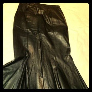Leather long skirt